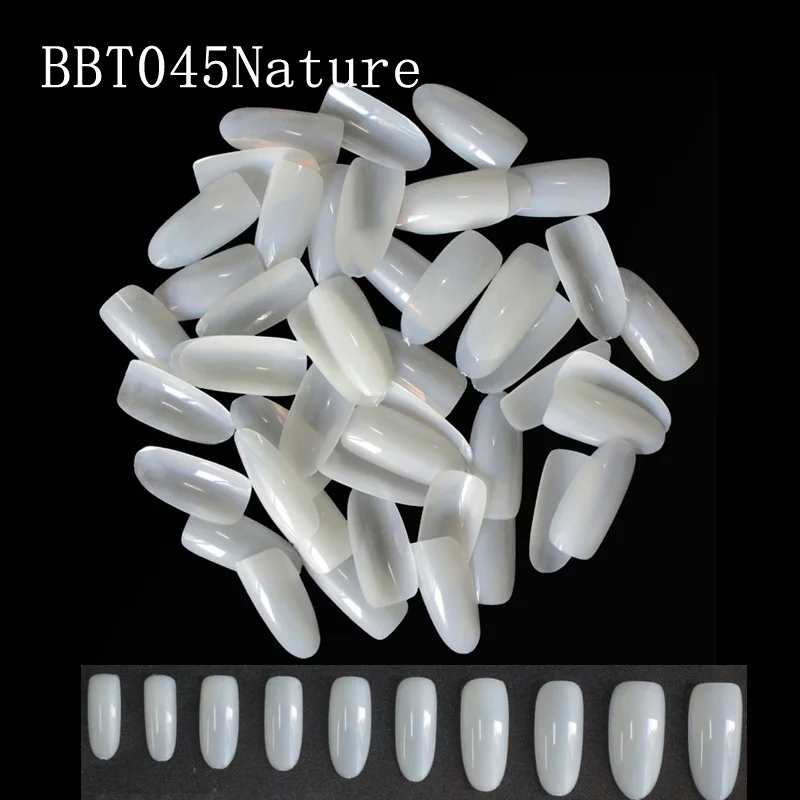 BBT045Nature Bittb 500 шт дизайн ногтей французские акриловые искусственные накладные ногти полное покрытие овальные натуральные накладные ногти маникюр инструмент палец советы для салона - Цвет: BBT045Nature