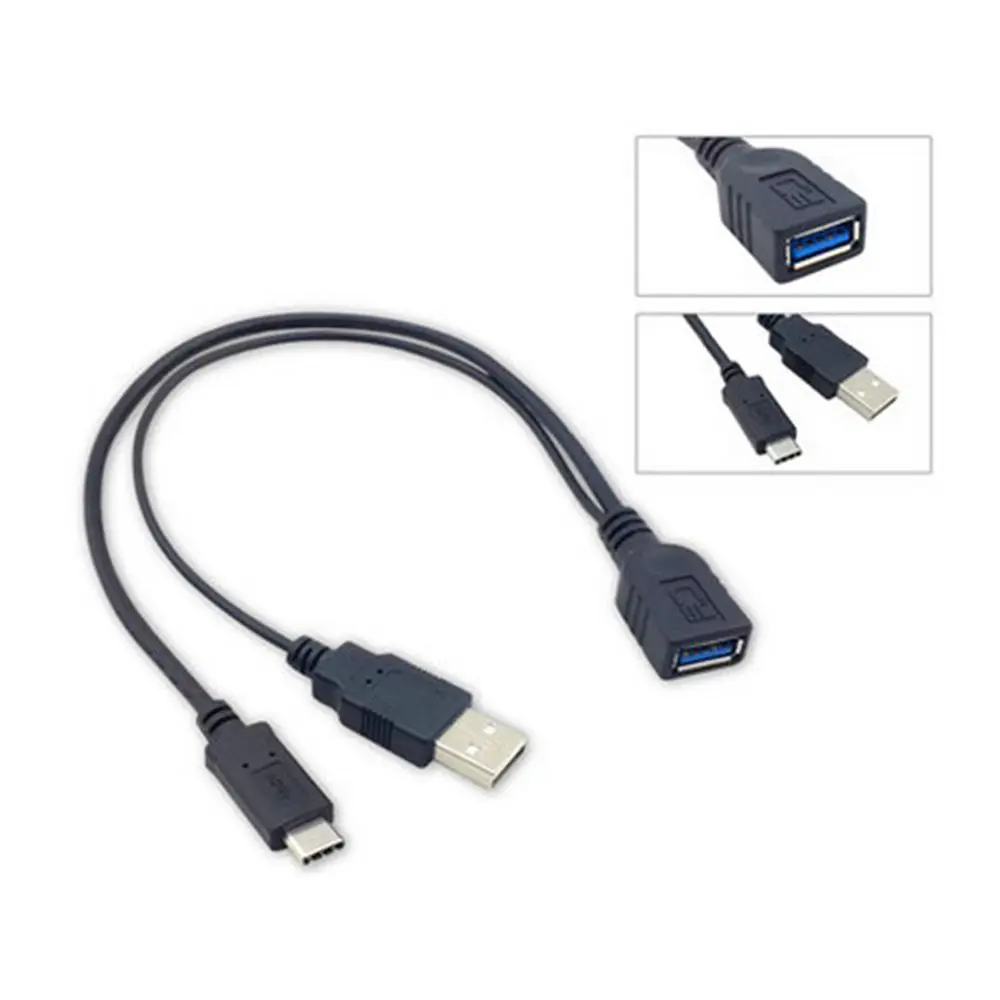 Кабель для передачи данных USB 3.1 Type C (штекер)/A (гнездо) OTG USB-C с внешним источником