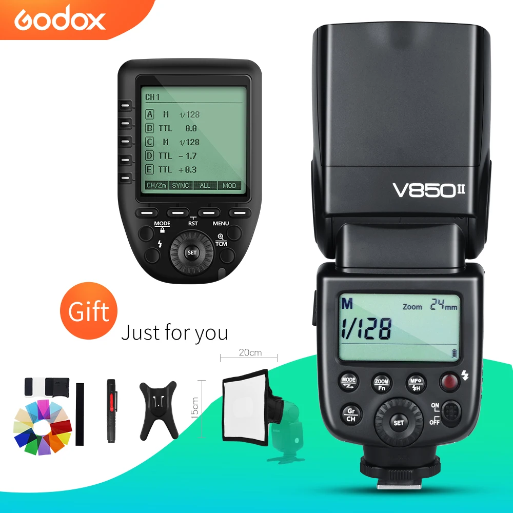 Беспроводная система Godox V850II 2 4G GN60 литий ионный аккумулятор передатчик Speedlite + Xpro