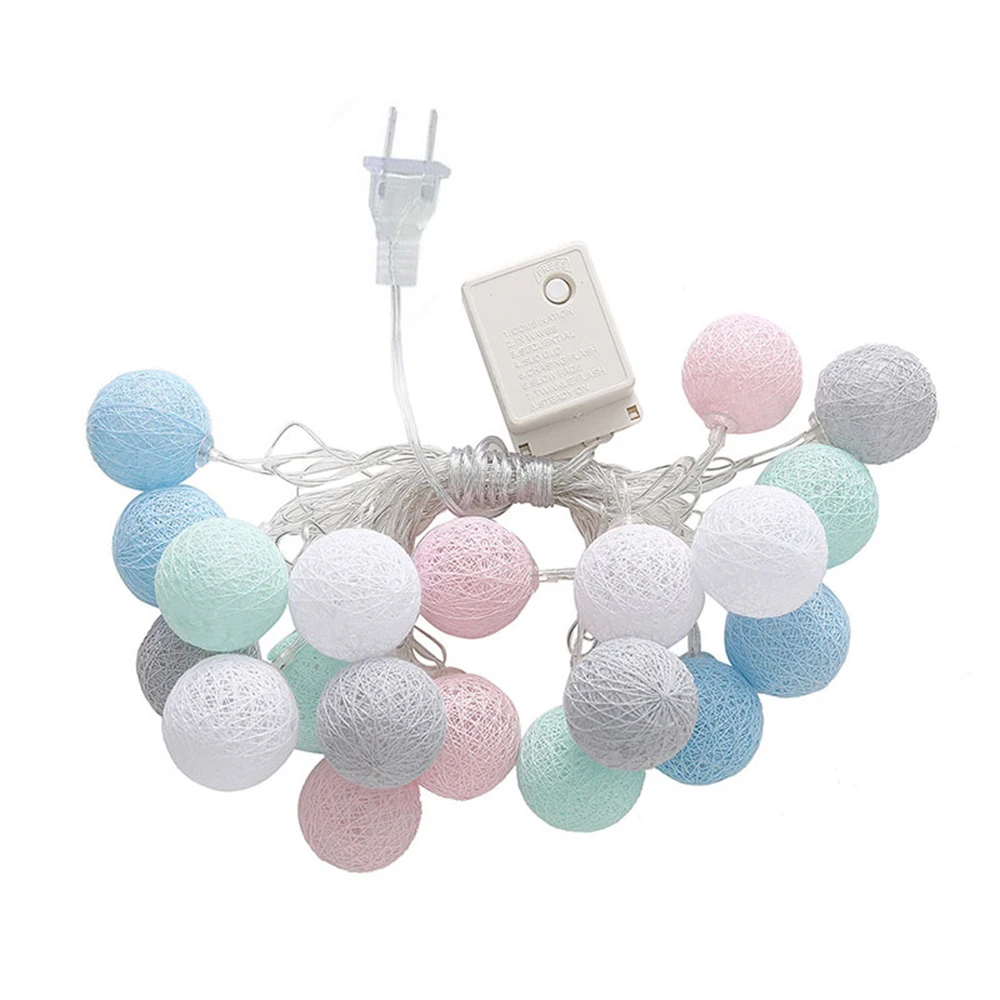20 шаров светодиодный ватный шарик света строки для торжеств фея домашнего декора