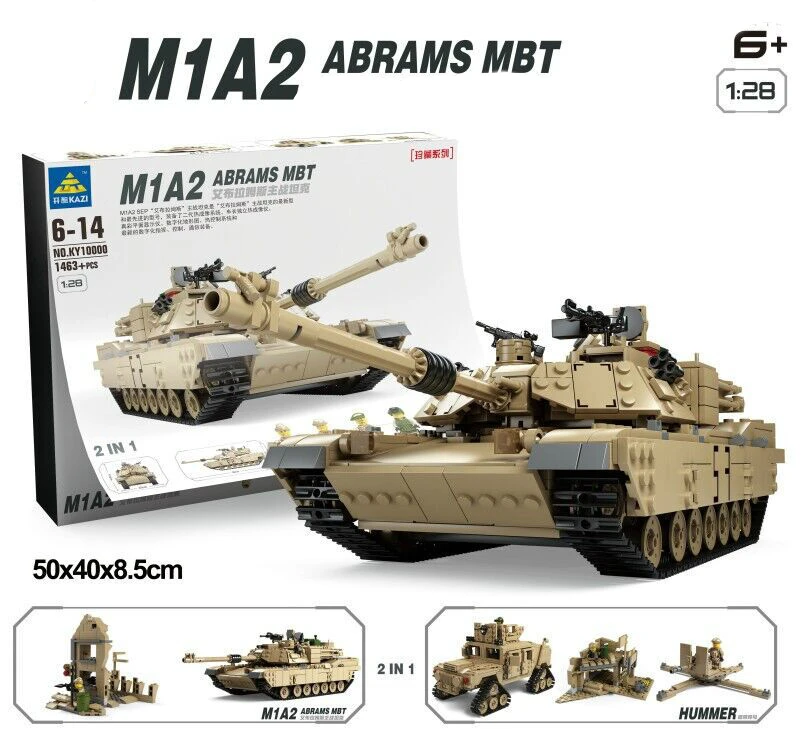 

M1A2 Tanks bricks MBT ABRAMS 1463pcs Kazi Military Main Battle Tank Building Block Christmas Sets Models 2in1 Toys Gift