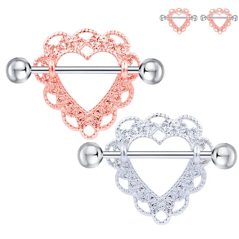 Женское кольцо для сосков CX17 1 пара штанга|body piercing jewelry|piercing jewelryheart nipple bar |