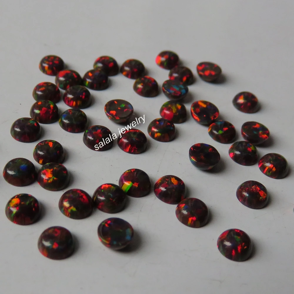 

200pcs /lot 4mm Round Cabochon Opal OP20 Multi Cherry Synthetic Round Opal Stone Round Cabochon Fire Opal Stone Price