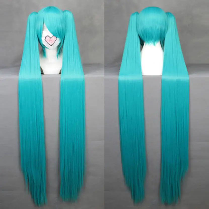 wig(one Size) 7 шт косплей Хацунэ Мику костюм горничной парик Хэллоуин комикс-кон Вечерние - Цвет: wig(one Size)