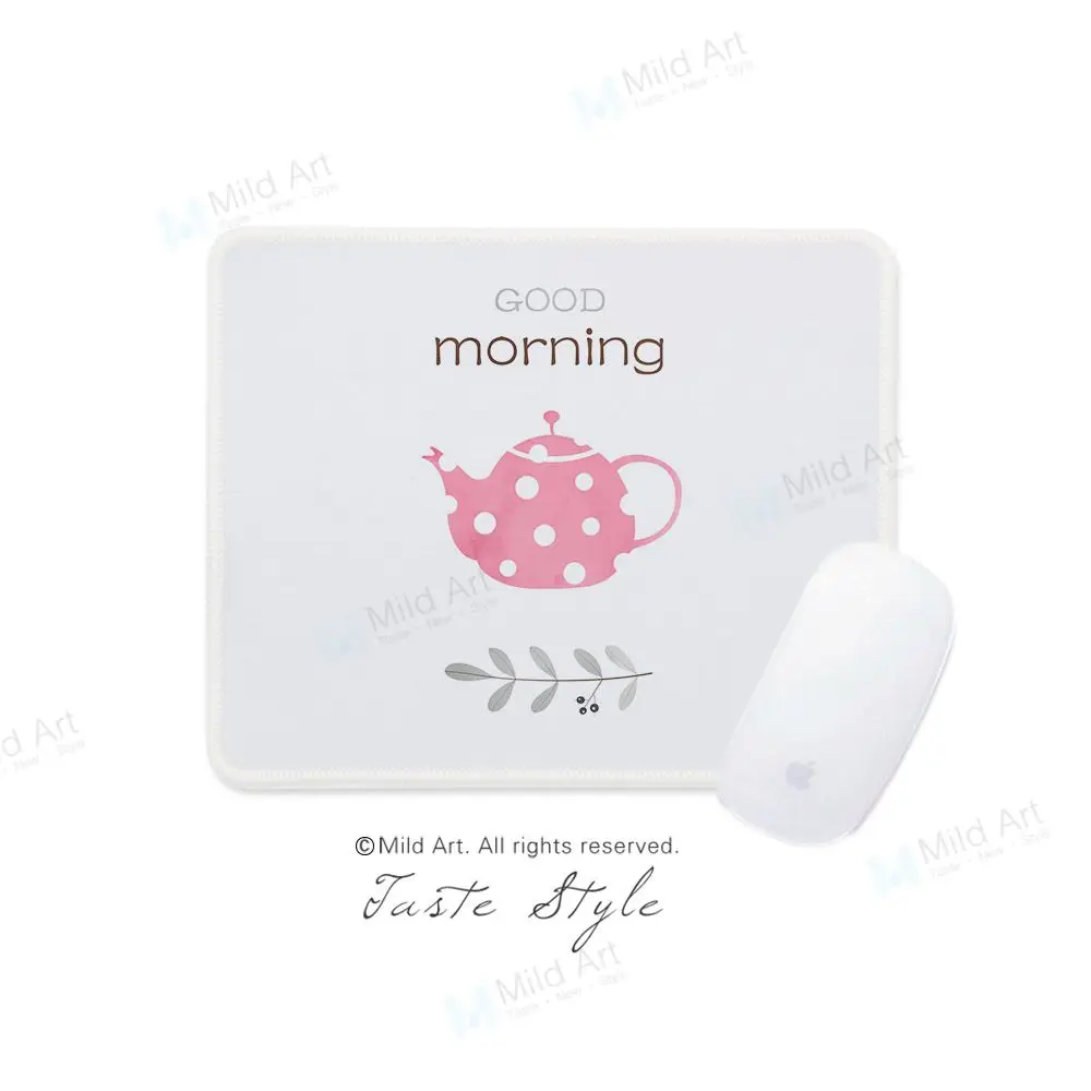 pink-mouse-pad Акварель Kawaii розовый желтый кофе утро цитаты принт Творческий Дети девушка подарки Gamer PC игровой компьютер Мышь Pad коврики комплект - Цвет: pink-mouse-pad