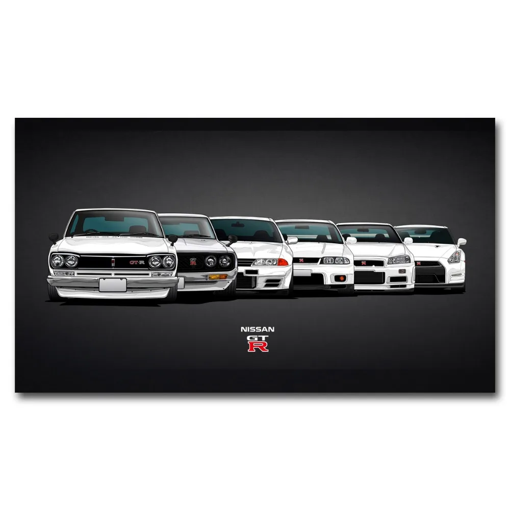 HD Printed Nissan GTR Classic Sports Cars Wall Art Poster Canvas painting For Home Room Decor | Дом и сад