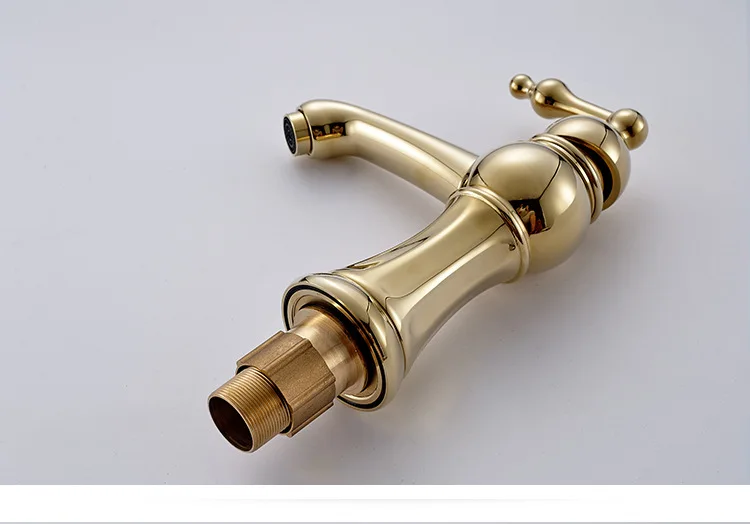 Free shipping hot sale gold basin sink mixer tap with single lever kitchen faucet of solid brass bathroom | Обустройство дома