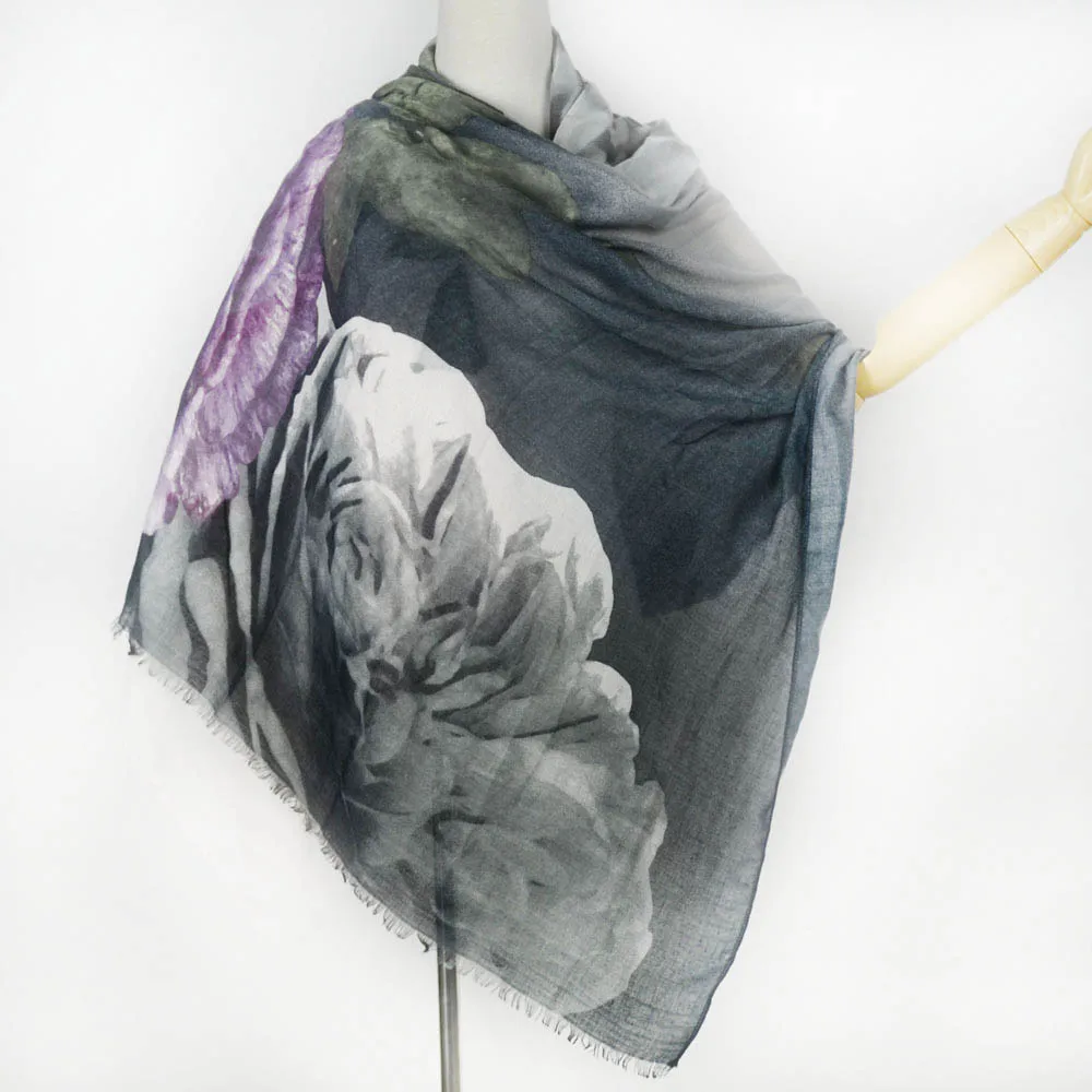 2016 Бренд Женщина Шелковый Шарф Печати акварель Хиджаб женщин Шарфы Мода полиэстер Шали Палантины|scarves