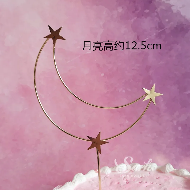 Gold star moon Золотая Фея башня сверло кольцо украшение для свадьбы День Святого Валентина День рождения принадлежности с днем рождения прекрасная выпечка в подарок - Цвет: Gold star moon