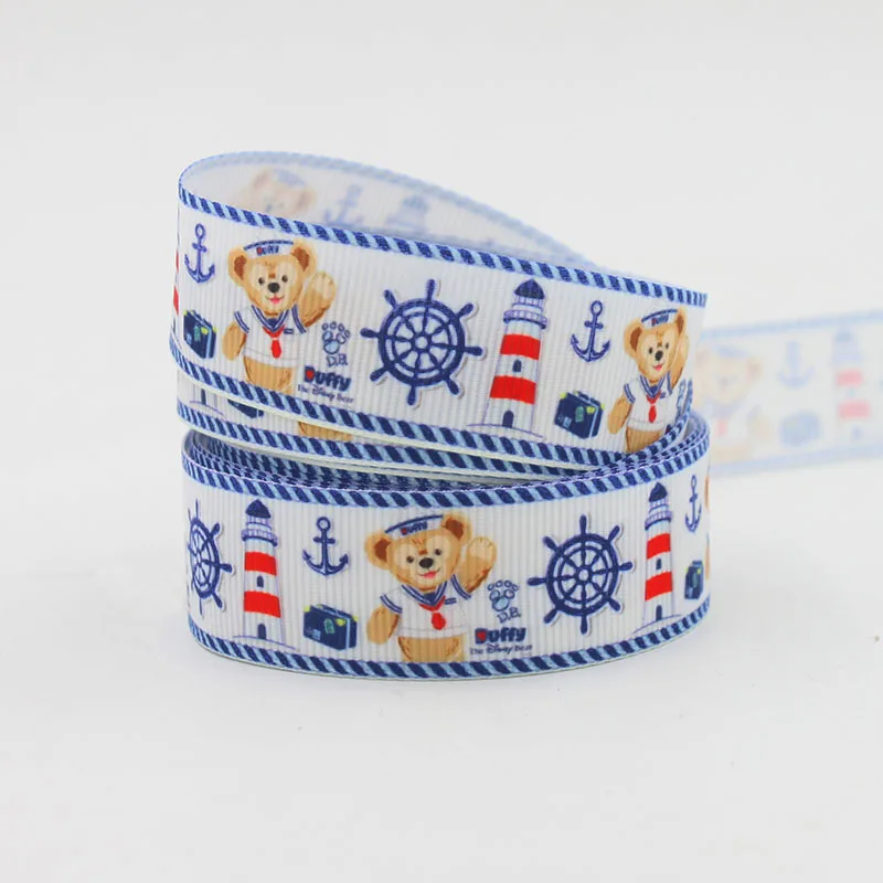 

50 yards ribbon 7/8" Anchor Printed Grosgrain ribbon 22mm Hair ribbons DIY Handmade