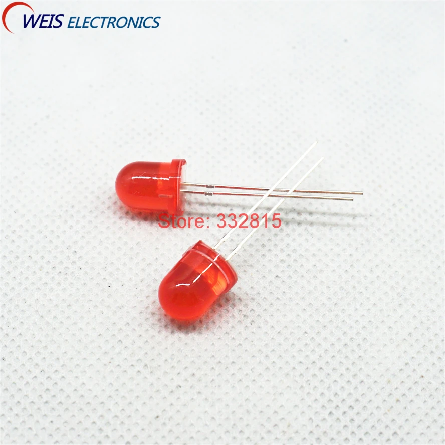 100 шт. F8 мм 8 светодиодсветодиодный супер яркие красные (красные лампы) DIP 2 длинные
