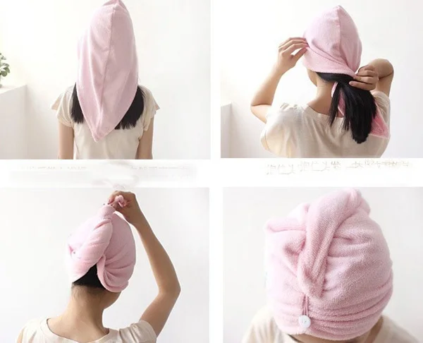 1 шт. полотенце для сушки волос шапка-тюрбан | Дом и сад