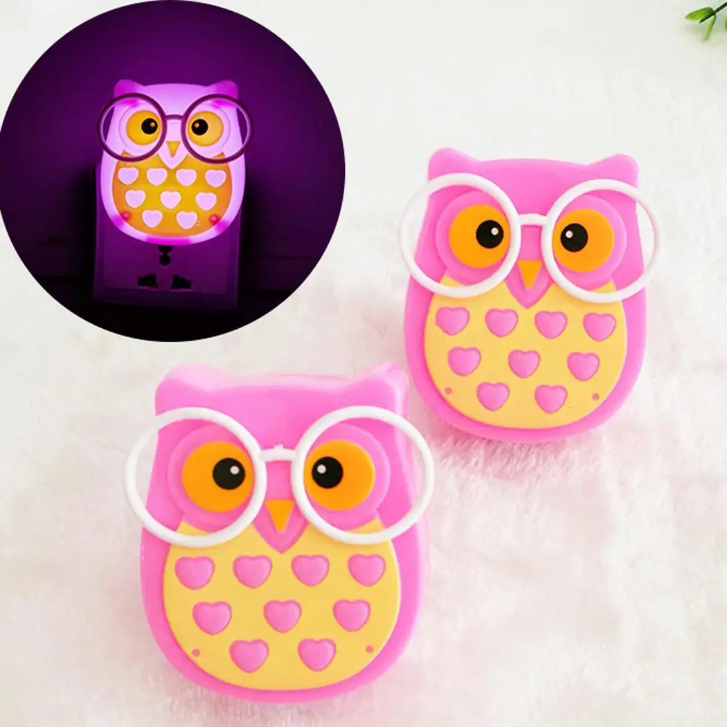 Мини в форме милой Совы энергосберегающие розовые светодиодные ночники ночник 3 6