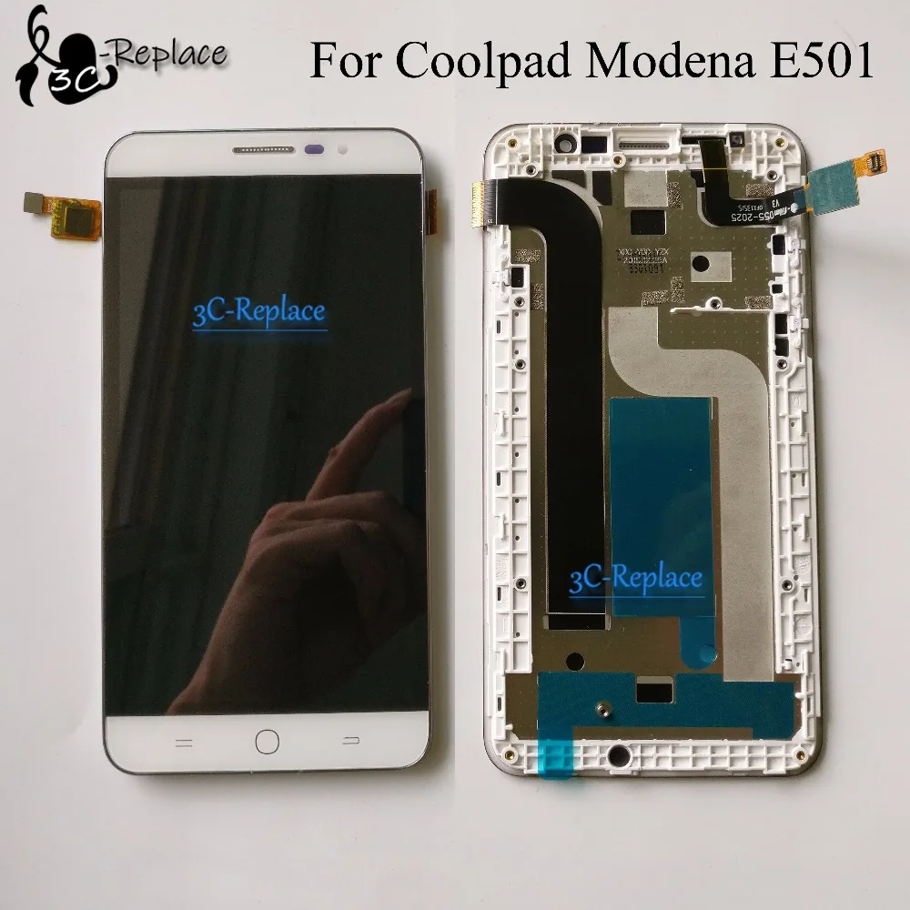 100% тестирование белый 5 inch Вертикальный чехол-книжка для Coolpad Модена E501 ЖК-дисплей