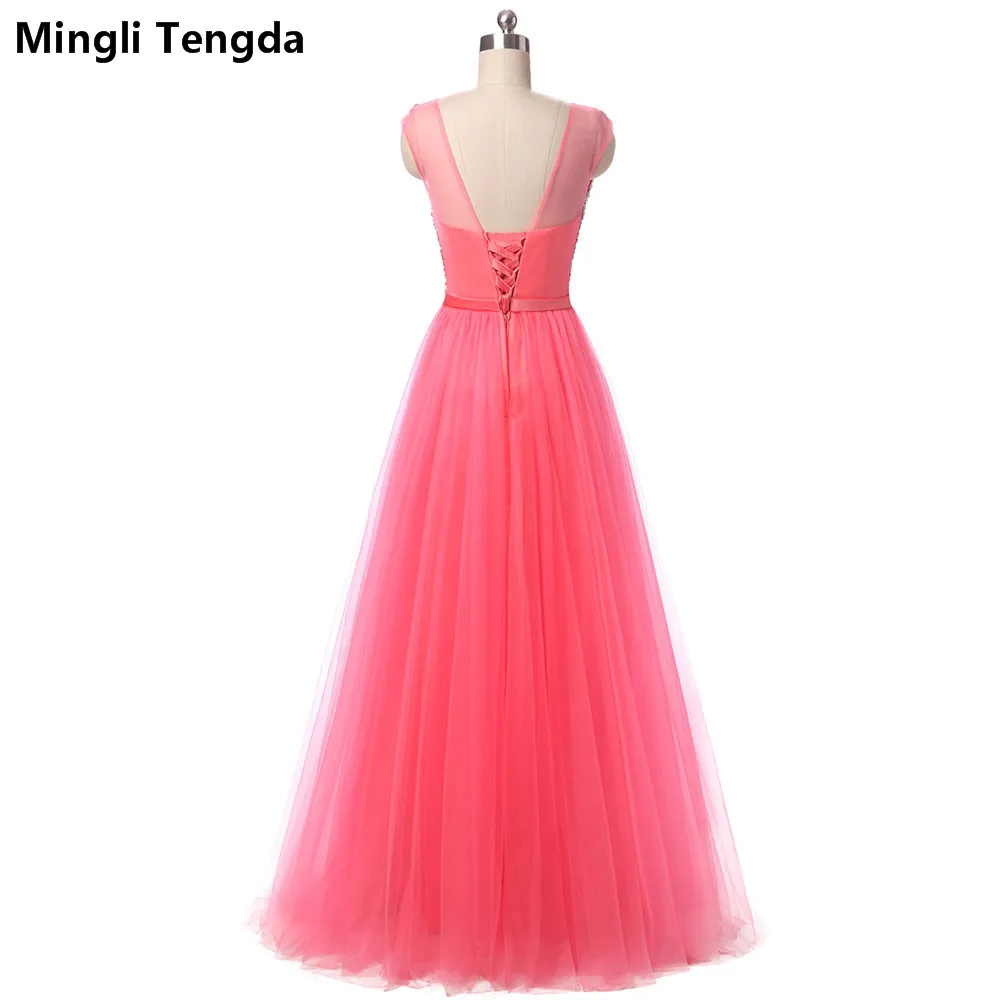 Mingli Tengda 2017 новые розовые красные длинные великолепные вечерние наряды с