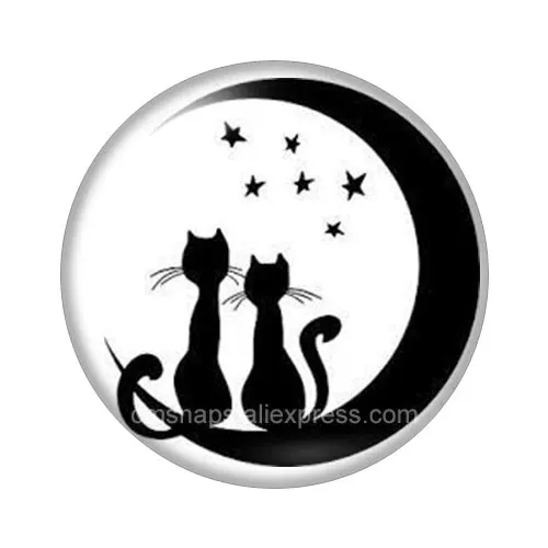 H Новые милые кошки 10 шт Смешанные 12 мм/16 мм/18 мм/25 мм круглые фото стеклянные кабошон демонстрационные с плоской задней частью делая результаты ZB0655 - Цвет: H