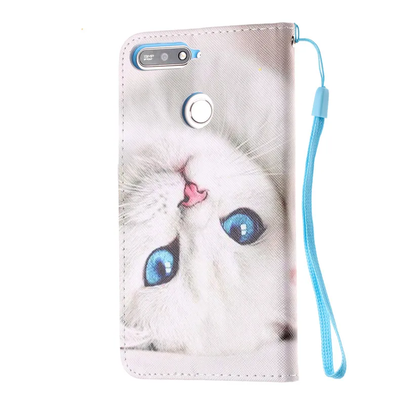 Flykylin Cat Чехол для Honor 7A Mi Max Pro Чехлы huawei Y6 Prime 2018 откидной бумажника кожаный чехол