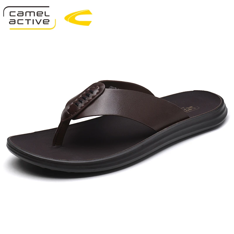 Коричневый Camel Active/Новое поступление; летние мужские вьетнамки высокого качества; пляжные сандалии; нескользящие мужские шлепанцы; zapatos hombre; повседневная мужская обувь - Цвет: Коричневый