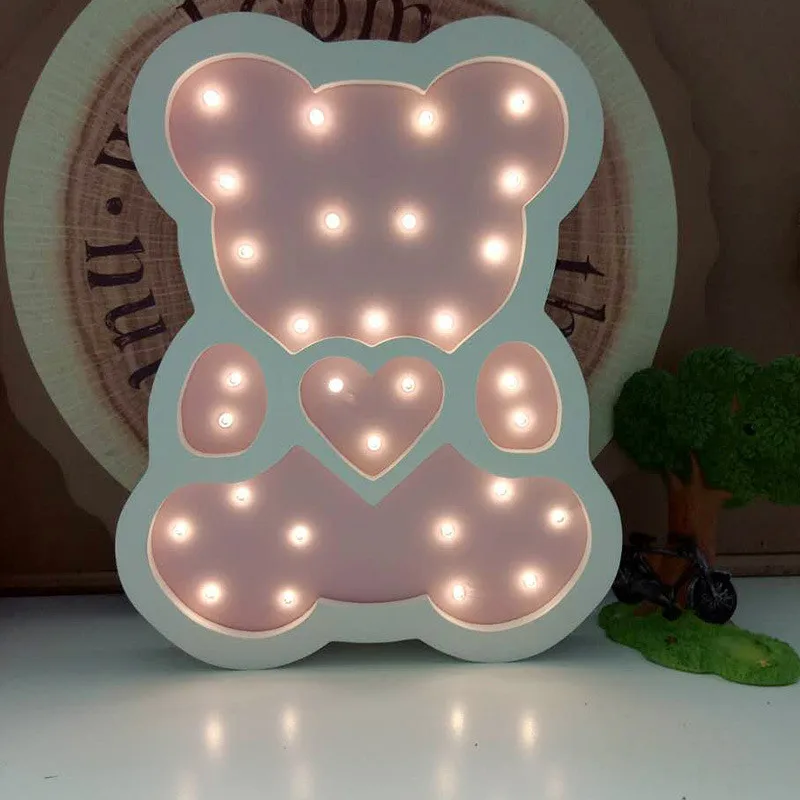 Милые Носки с рисунком медведя из мультика в форме свет теплый белый