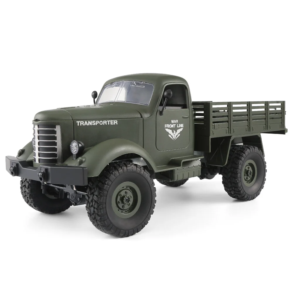 Зеленый JJRC Q61/Q62/Q63/Q64/WPL B-24 1/16 пульт дистанционного управления военный грузовик внедорожный Радиоуправляемый автомобиль модель дистанционного управления альпинистский автомобиль RTR игрушка - Цвет: Зеленый
