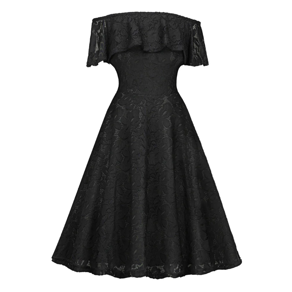 Женское осеннее кружевное платье розовое винтажное с широкой юбкой и