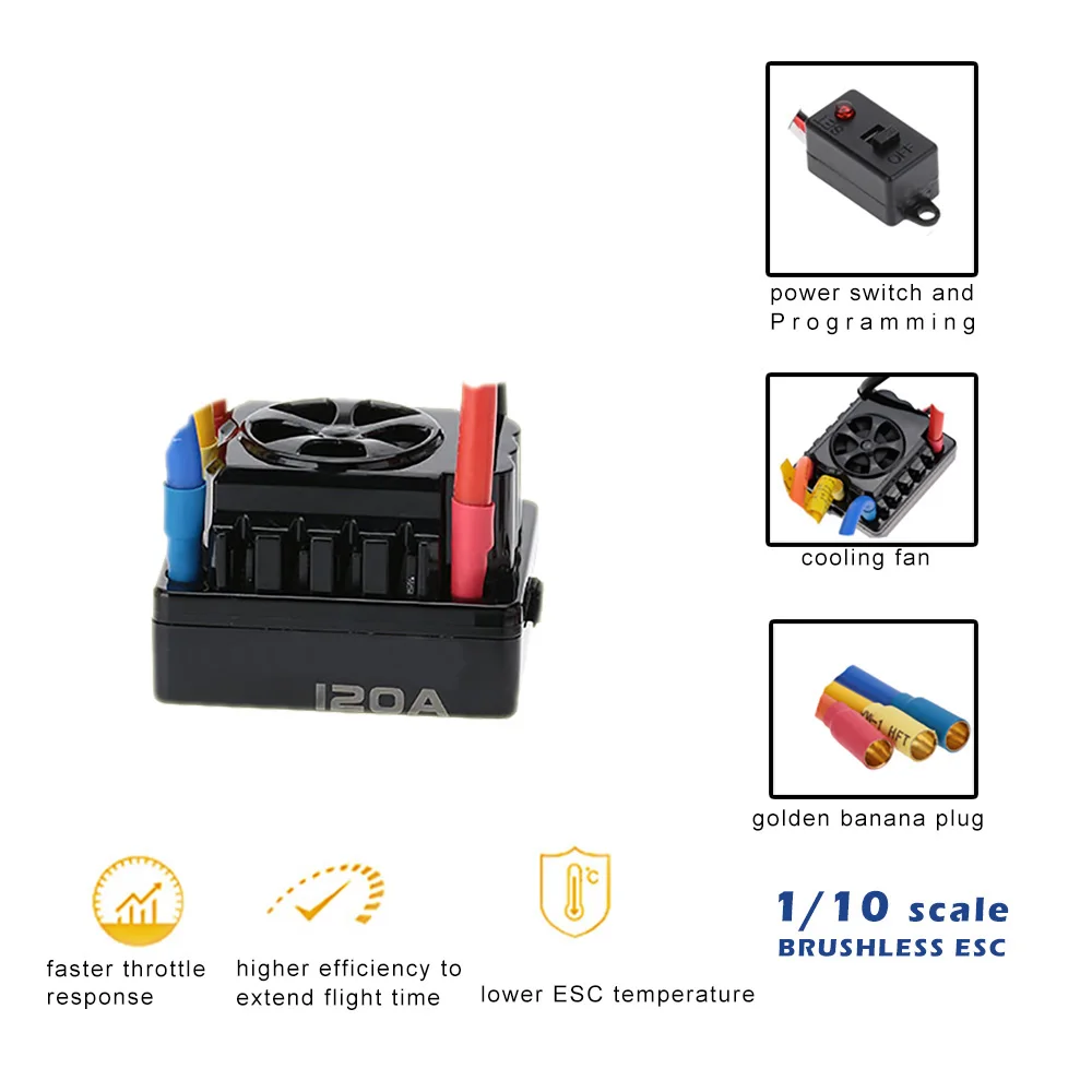 Превзойти хобби 120a 2 ~ 6 S Lipo Батарея датчиками безщеточный ESC для 1/8 rc