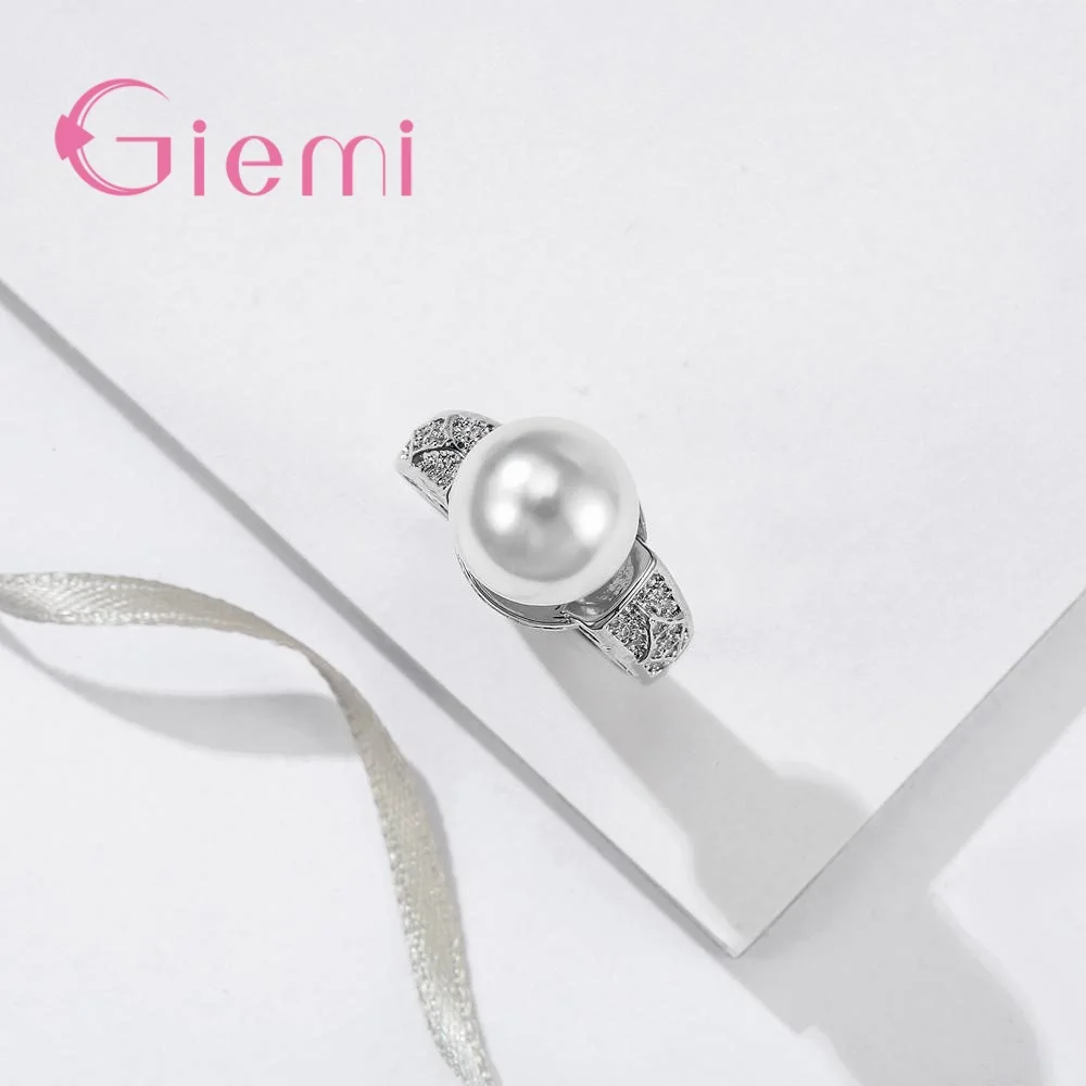 Женское вечерние ЦО из серебра 925 пробы с искусственным жемчугом|Кольца| |