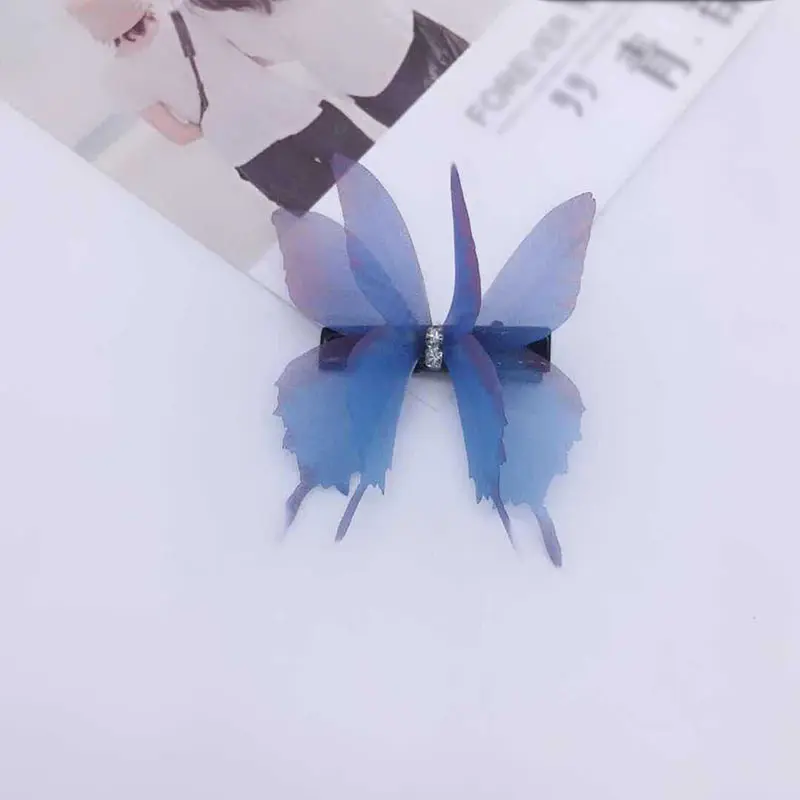 Мода 1 шт. 5 см прозрачный мечта заколки для волос детей из бабочек Обруч заколка