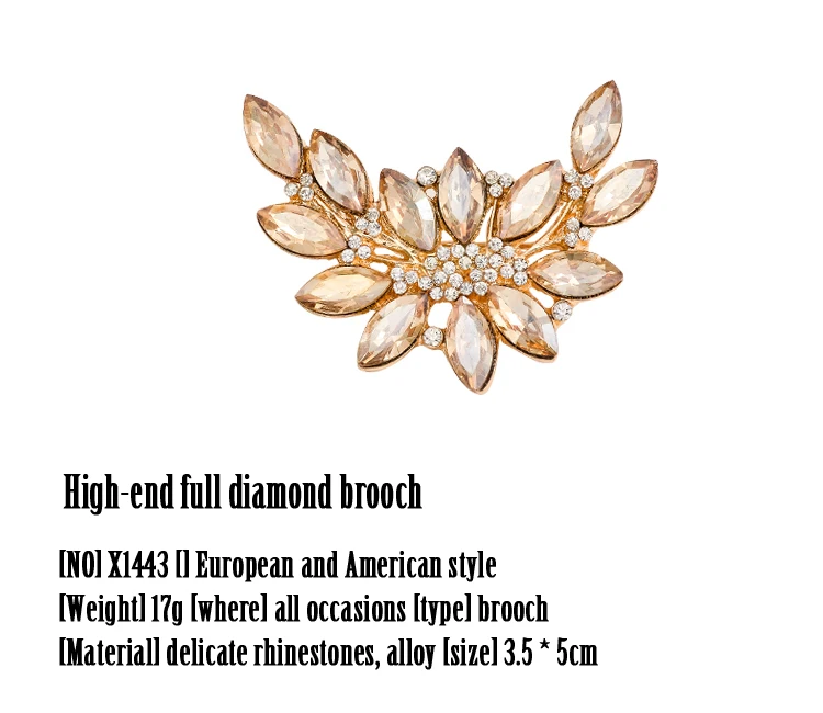 Новые модные Броши Стразы в форме цветка булавки ювелирные изделия кристалл для