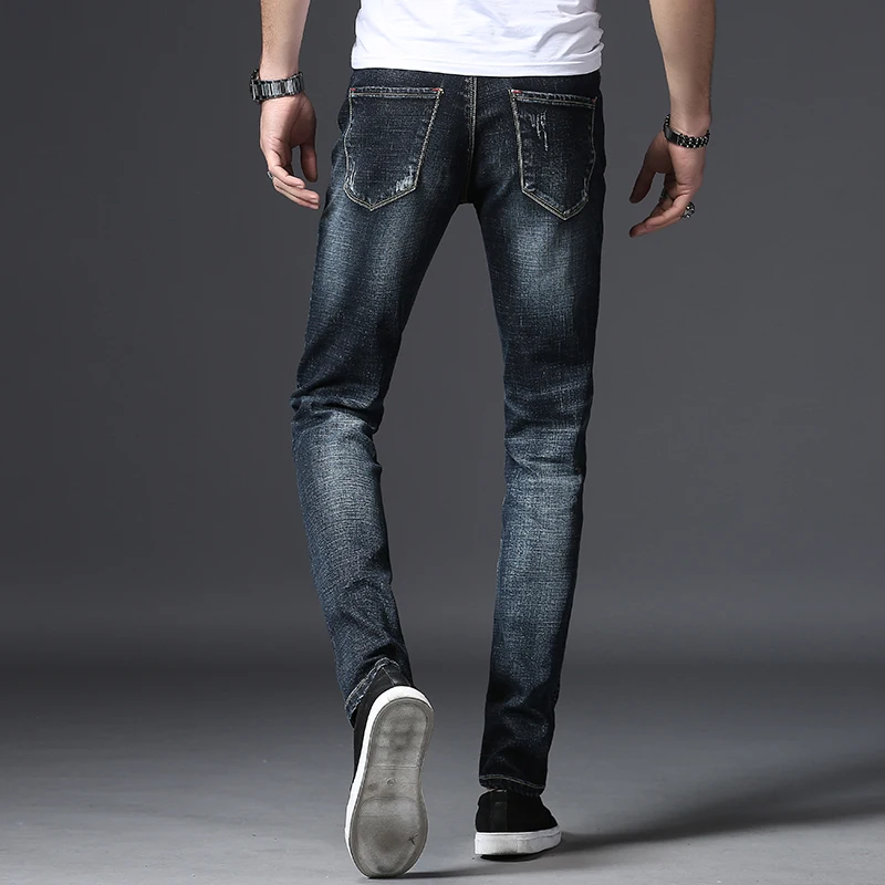 AIRGRACIAS известный бренд Fashion Denim Хлопковые джинсы Для мужчин прямые темно голубой