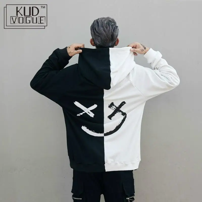 Толстовка мужская с капюшоном свитшот принтом улыбки головной убор Мужская