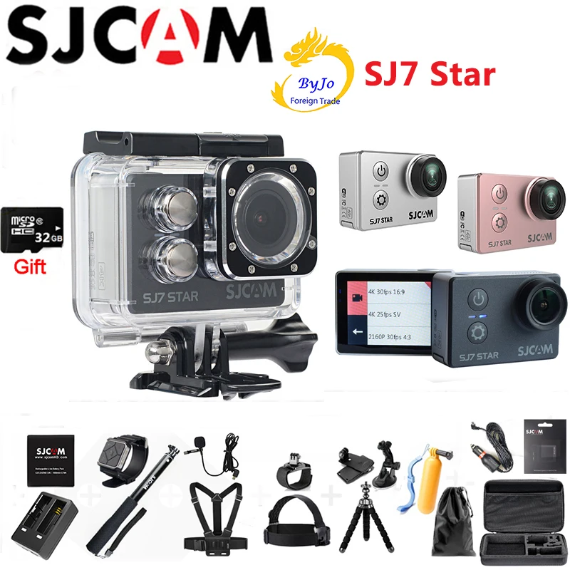 

Original SJCAM SJ7 Star 4K Sport Camera Ambarella A12S75 DV HD 2"Touch Screen WIFI Remote 30m Waterproof camera 32G SD card gift
