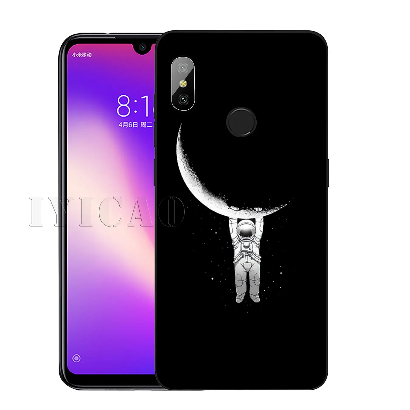 Мягкий силиконовый чехол IYICAO Space Moon Astronaut Milky Way для Xiaomi Redmi K30 K20 8A 7A 6A 5A S2 GO Note 8 8T 7 5 6