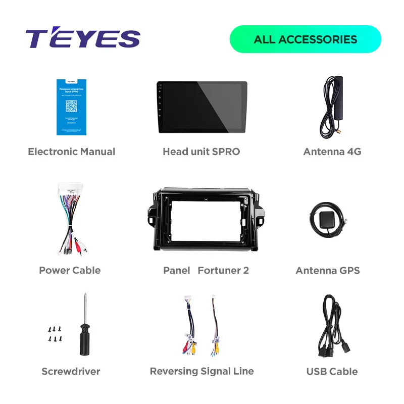TEYES SPRO Штатное Головное устройство For Toyota Fortuner 2- GPS Android 8.1 aвтомагнитола магнитола автомагнитолы Андроид для Тойота