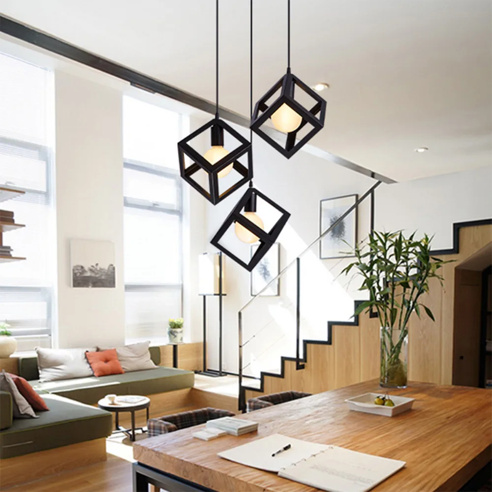 Европа Простой Площадь Искусств подвесной светильник led железа современной моды