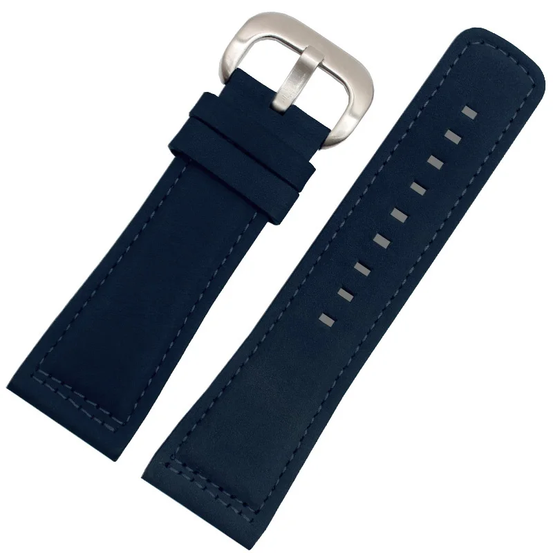 blue silver buckle Браслет из натуральной кожи, кожаный ремешок 28 мм для пятницы P1P2BQ1Q3, ремешок для часов с двойной головкой, Воловья кожа, ремешок для часов - Цвет ремешка: blue silver buckle