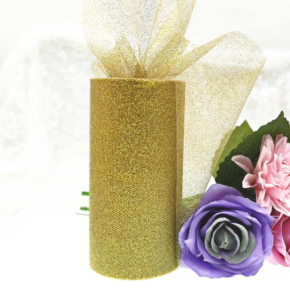 Bling Organza Tulle Roll 15cm 25Yards Fabric Spool Party Birthday Gift Wrap Wedding Decoration Christmas Favors Event Supplies|Украшения