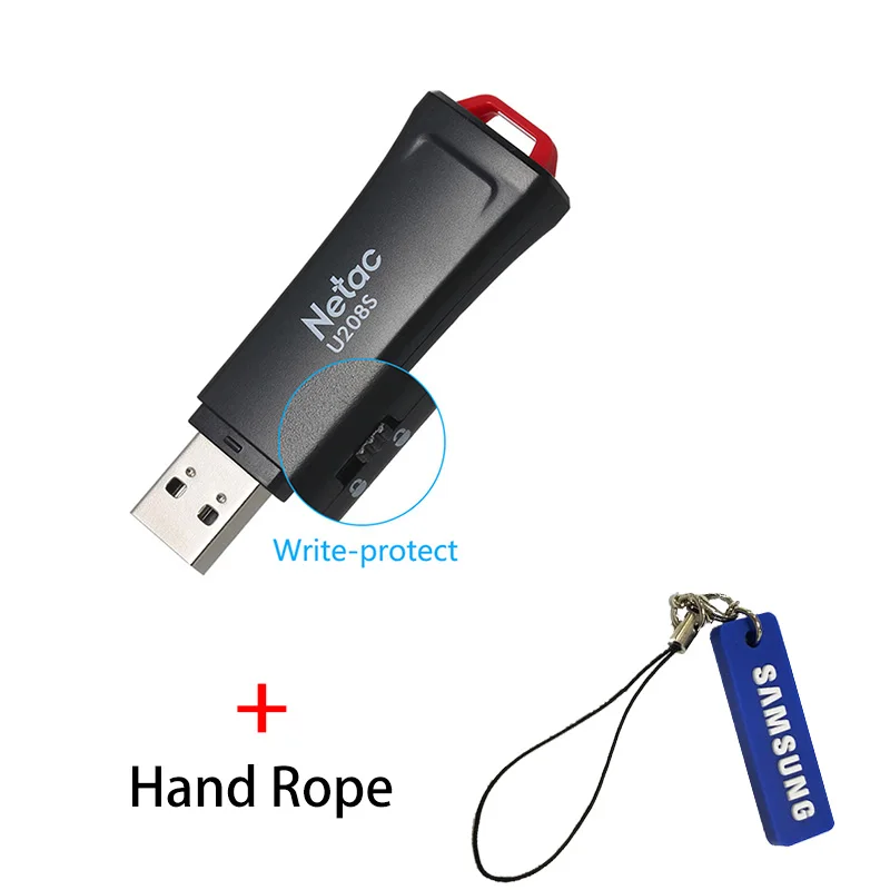 USB флеш-накопитель Netac 32 16 ГБ защита записи зашифрованный Флешка 32 ГБ 16 ГБ флеш-накопитель 2,0 USB флешка диск на ключе памяти для телефона - Цвет: U208S AA