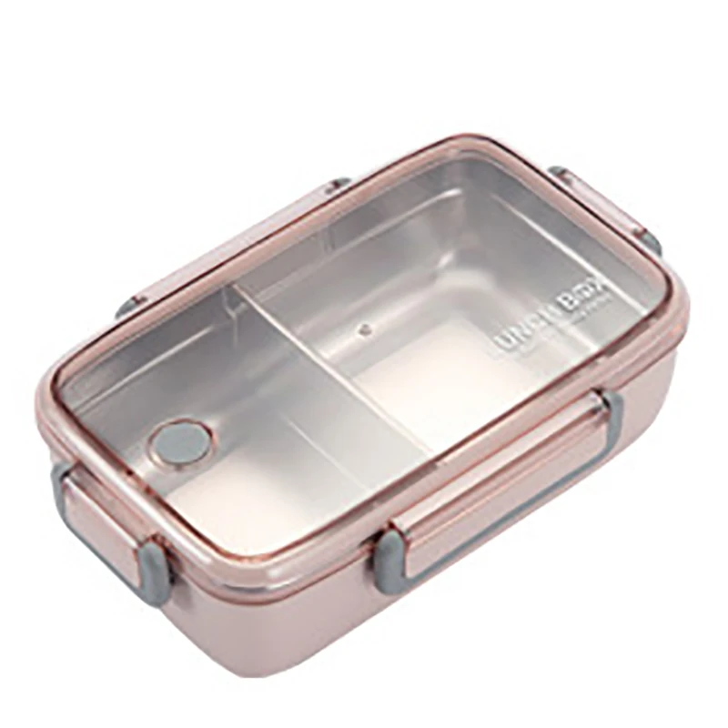 Pink ONEUP 304, новинка, Ланчбокс из нержавеющей стали, сетчатый уплотнитель, независимая коробка для бэнто, решетчатый контейнер для еды, детская коробка для школьных бенто - Цвет: Pink