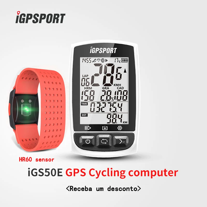 IGPSPORT igs50e начать самый быстрый 5s позиционирование беспроводной одометр iGS50E велосипед одометр добавить руку мониторинг сердечного ритма - Цвет: White add HR60 red