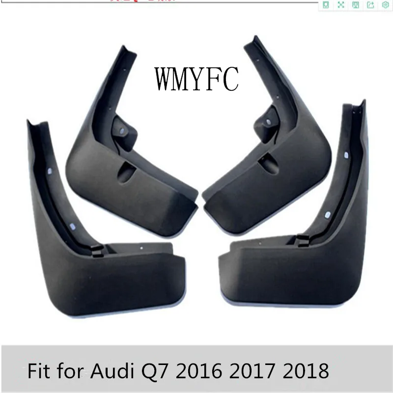 

Car Plastic fender Fit For 2016 2017 2018 AUDI Q7/ Sport Mudflaps Mud Flap Flapl Ash Guard Mudguards Tpe 4pcs/set