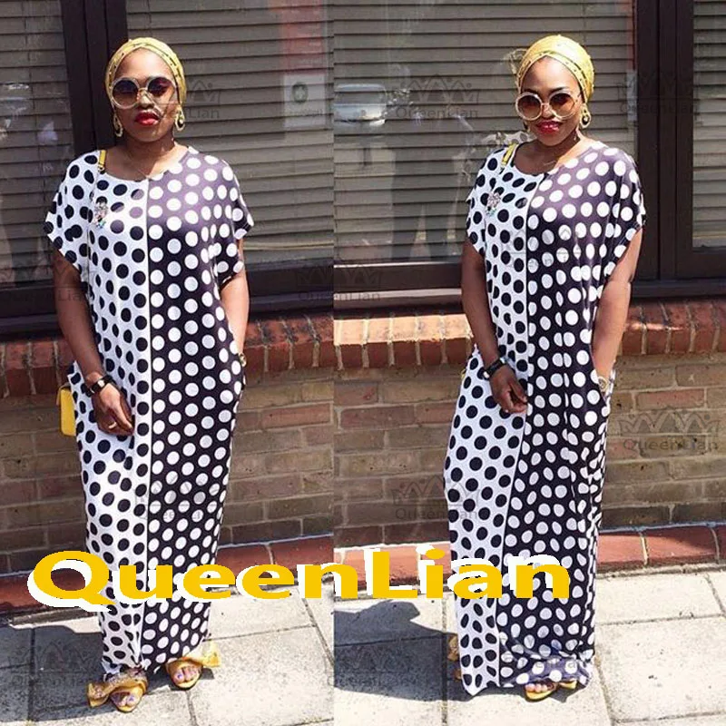 Новинка 2017 африканская мода Дашики черно белое платье с круглым узором супер