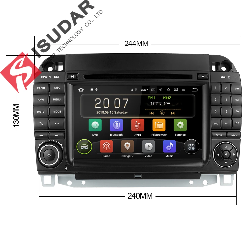 Isudar Штатная Автомагнитола с навигатор Сенсорным 7 Дюймовым Экраном на Andorid 8.1 Для