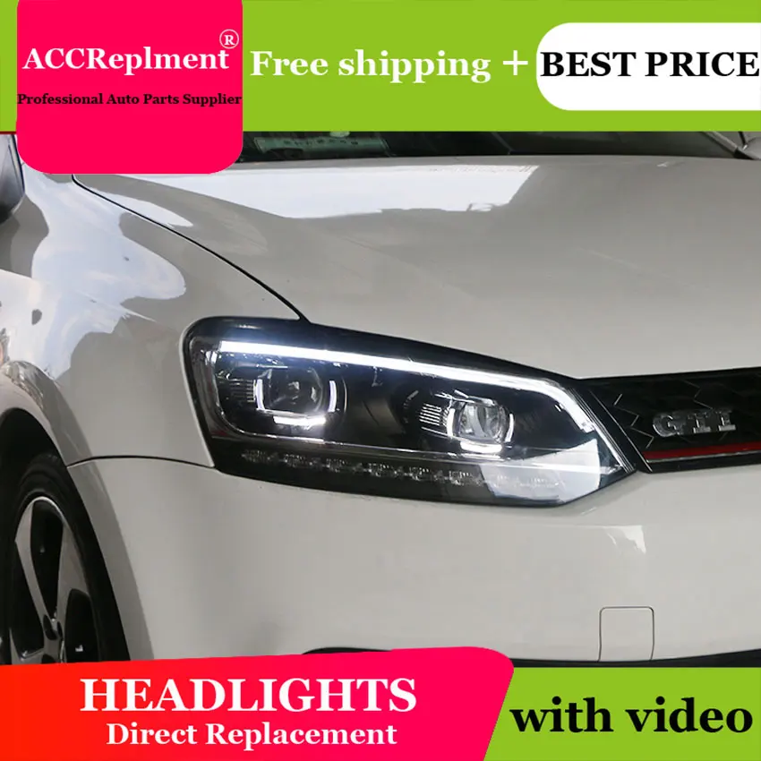 Тюнинг автомобилей для VW polo головной светильник s глаза ангела 2011-2018 светодиодный