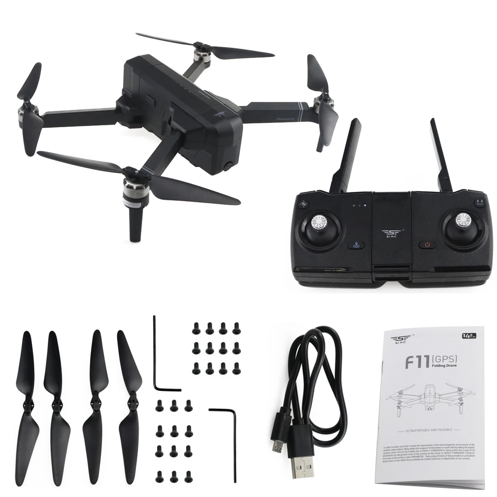 SJRC F11 RC GPS Drone с 1080P Wi-Fi камерой 25 минут полета бесщеточный складной Селфи Дрон Quadcopter