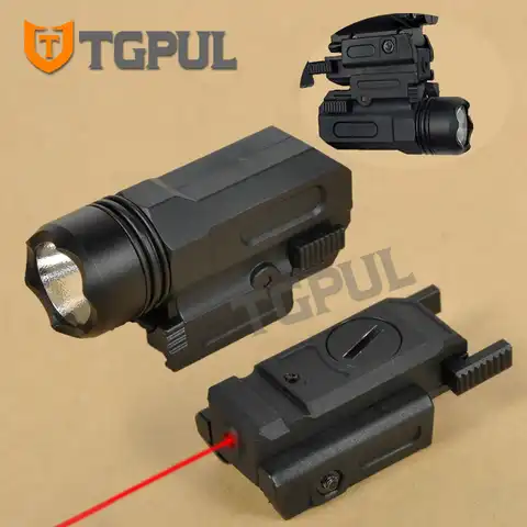 TGPUL красный точечный лазерный прицел, тактический фонарик для страйкбола, комбинированный светодиодный тактический фонарь для пистолета 20 ...