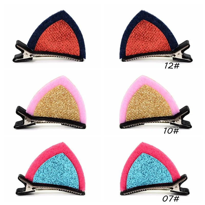 12 шт./лот Красочные заколки для девочек милые кошачьи уши с зажимом волос банты