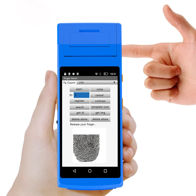 Оплата pos терминал ручной принтер 58 мм NFC 1D 2D Сканер Штрих Кода Android 5 1 устройства