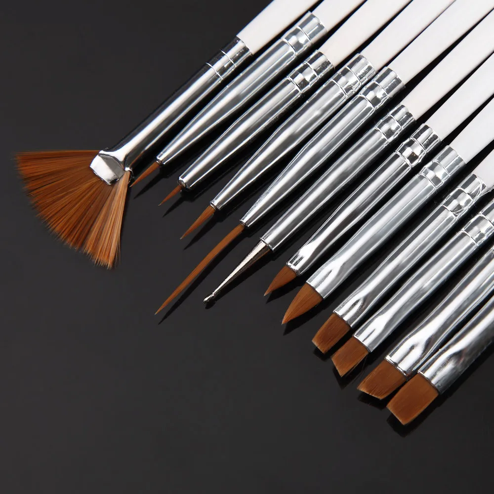 12 шт./компл. УФ гель Акриловая кисть для ногтей рисунок точечная ручка