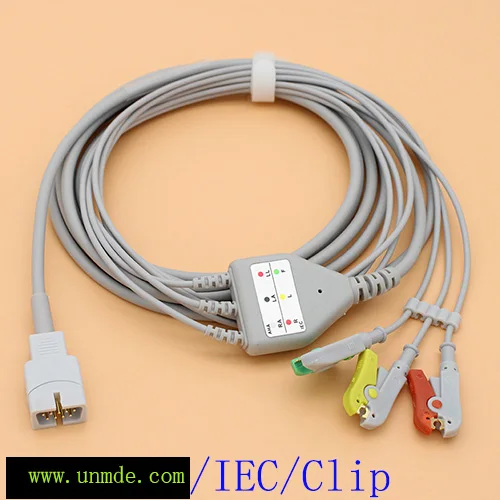Для MEK 3 lead ecg cable MP1000 MP600 MP500 one piece DB9 leading and leadwire Snap Clip Vet clip AHA или IEC TPU cable| |